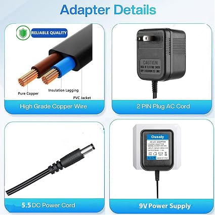 9VAC AC Adapter for Lexicon MX200 MPX100 JamMan MPX110 Dual Reverb,M4 M3 M2 DJ Mixer,ATT ML17928 Line,Behringe